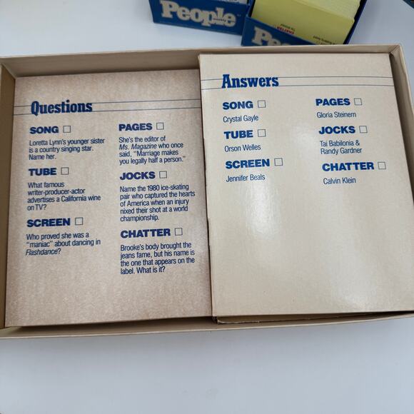 Vintage People Weekly Trivia Board Game 1984 Complete minus 1 Reference Card - Picture 7 of 10